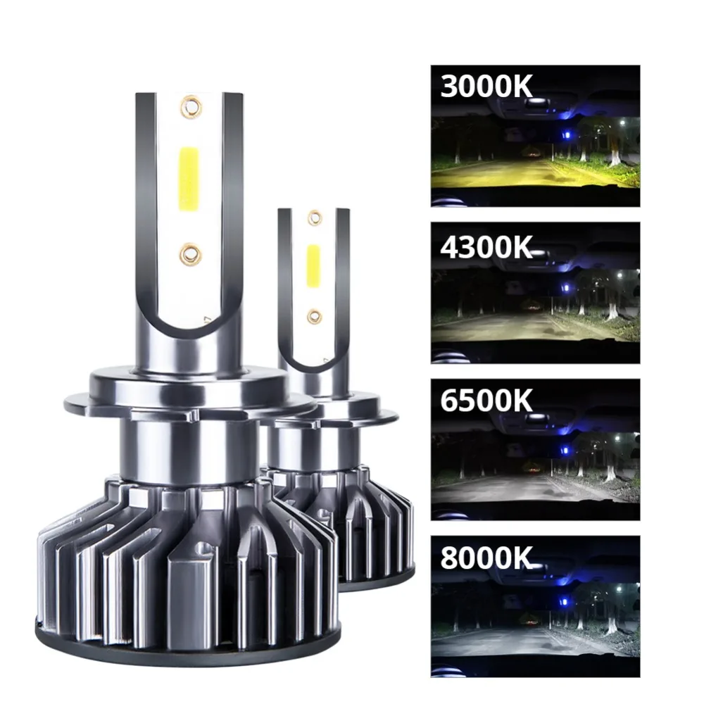 2019 светодиодный автомобильный фонарь H7 Ampoule H4 10000Lm DOB чип 6500K 3000K 4300K 8000K 9005/HB3 9006/HB4 H1