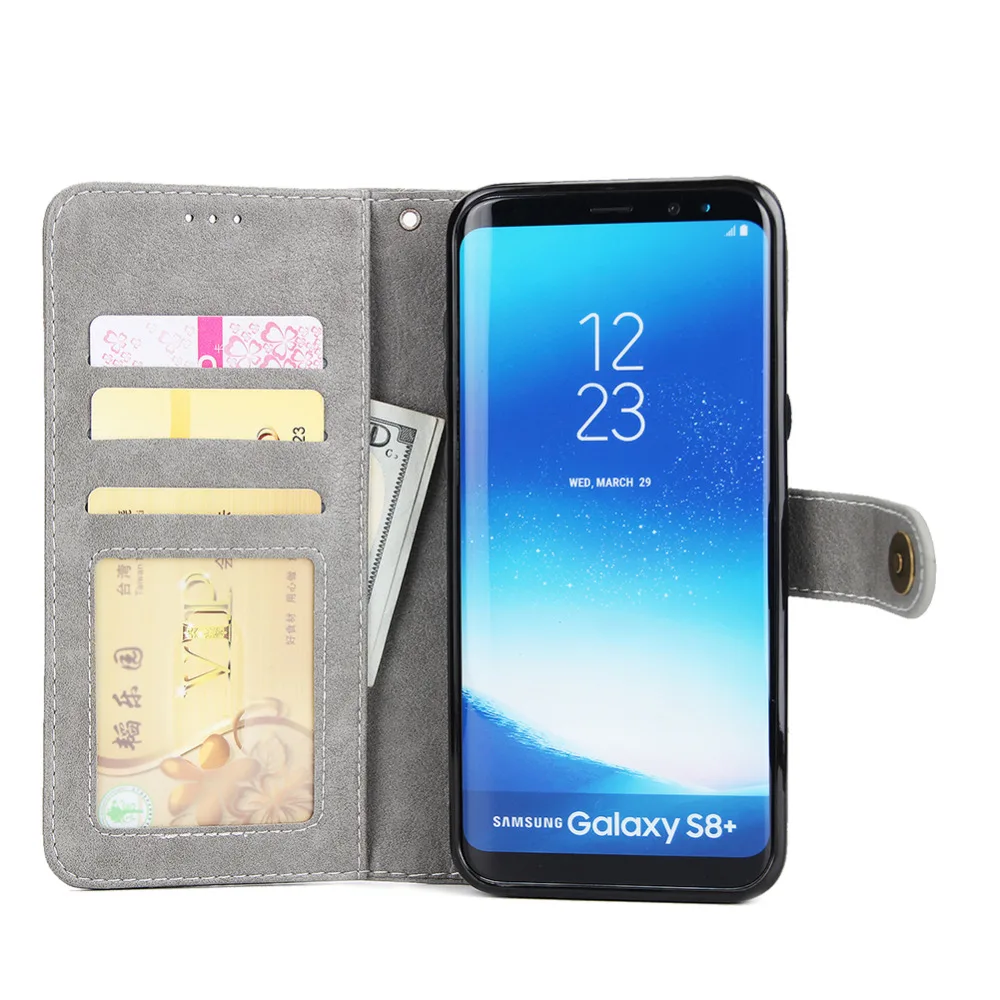 Прочный искусственная кожа флип Бумажник чехол для Samsung Galaxy S8 телефон Чехол