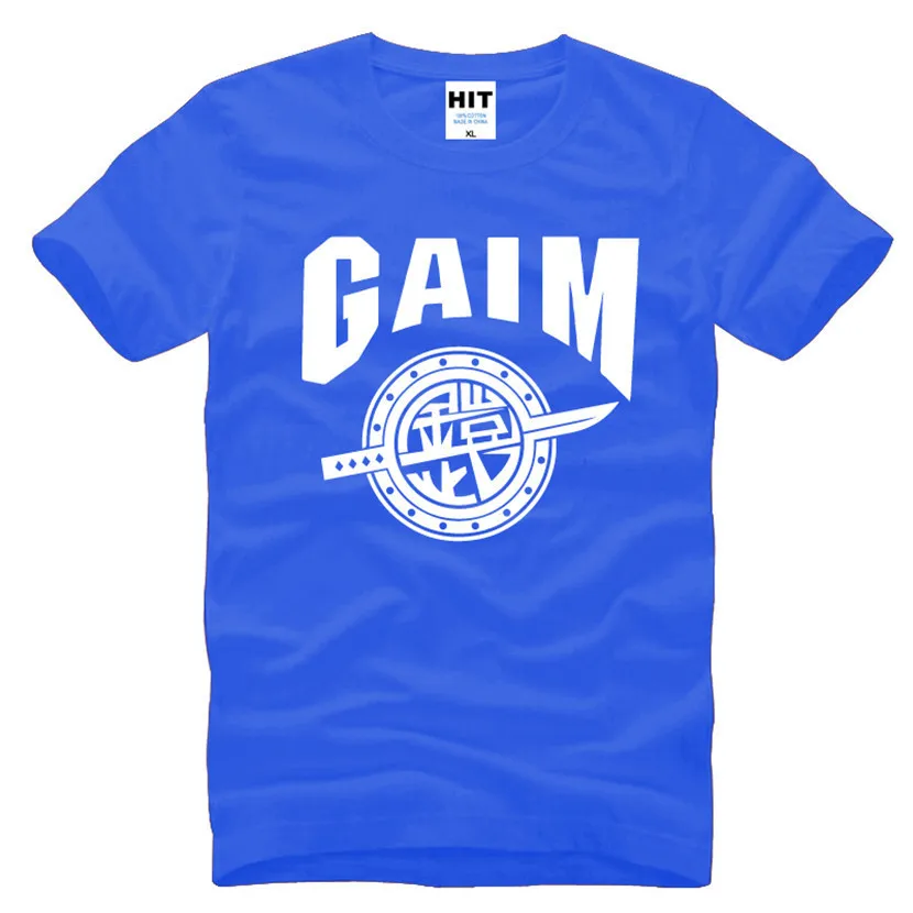 Kamen Rider Gaim Мужская футболка с принтом модная новинка 2016 хлопковая коротким