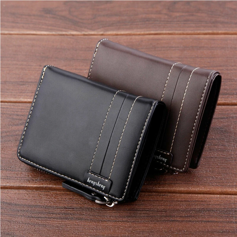 Кошелек Cartera Hombre мужской кожаный кредитный бумажник на молнии с RFID блокировкой