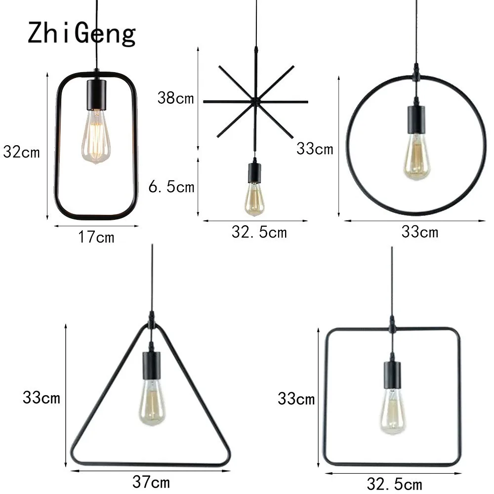 ZhiGeng E27 кухонный кулон промышленный многоугольник магазин одежды американская