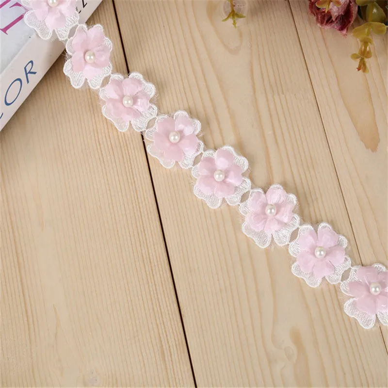 

Free shipping 15yards/lot Width 3CM 7colors Nail bead water soluble lace wedding garment accessories Embroidery lace