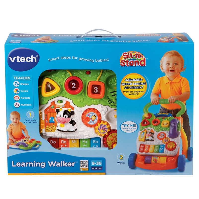 VTECH O Baby Walker Toys Multifuctional малыш тележка сидя-к-стойке ABS музыкальные ходунки с регулируемым винтом для малышей