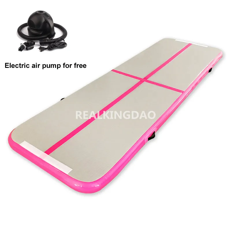 Pink with Pump 6 м/7 м/8 м надувная гимнастическая воздушная дорожка для детей и взрослых(Бесплатный Электронный насос и инструмент - Цвет: Pink with Pump
