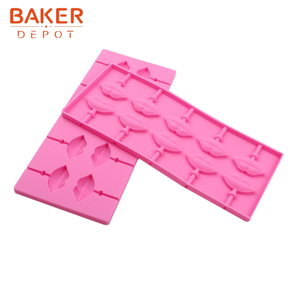 BAKER DEPOT силиконовая форма для леденцов форма губ конфеты Мармеладные форма для торта украшение печенья форма для печенья шоколадный лед инструмент 10 отверстий