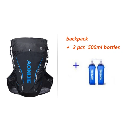 blue with bottles Aonijie 18L рюкзак открытый спортивная сумка Трейл Гидратация Сумка Мужчины Женщины марафон Велоспорт Туризм бег рюкзак Бег Жилет - Цвет: blue with bottles