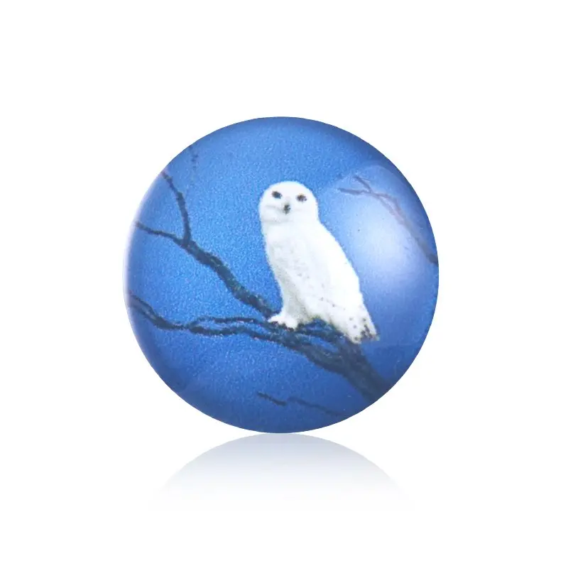 Милые Совы Птицы кнопки случайные цвета 10 шт./лот новые круглые стеклянные 18 мм