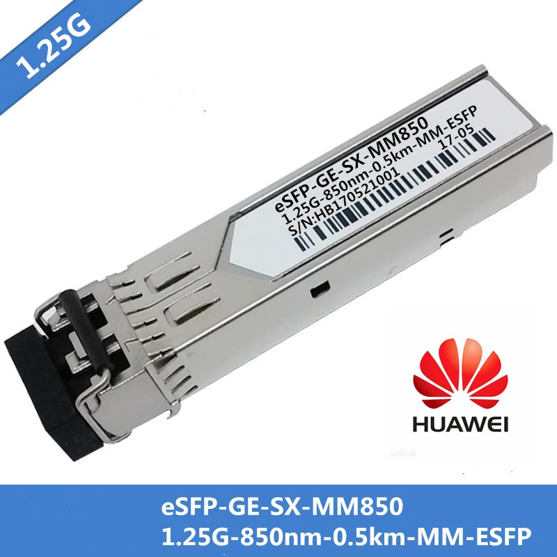 

10pcs/lot For Huawei eSFP-GE-SX-MM850 SFP Fiber Optic Module Multimode 1000Base-SX 1.25G-850nm-0.5km-MM-SFP LC DDM
