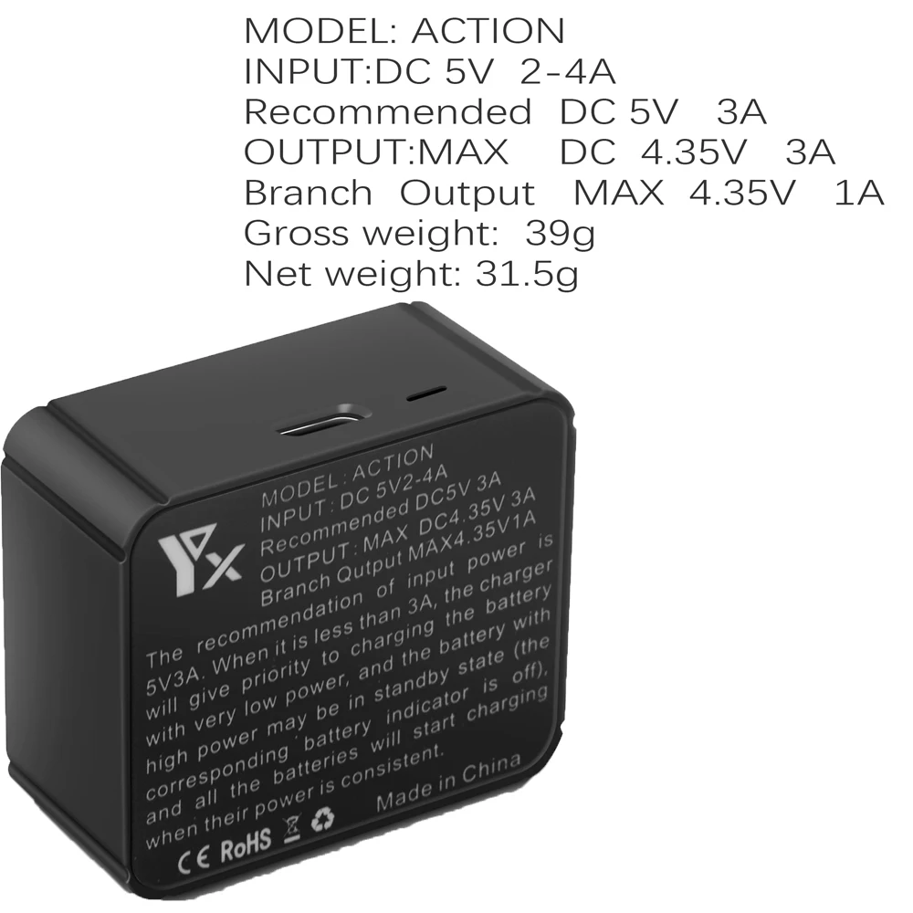 YX 3 в 1 USB зарядное устройство Type C порт для зарядки аккумулятора адаптер