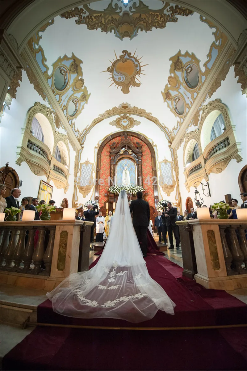 Романтическое Платье Vestido De Noiva с высокой кружевной аппликацией длинный рукав