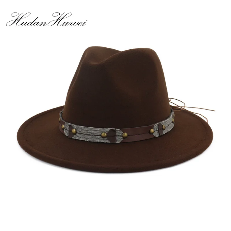 Винтажная Классическая шерстяная фетровая Федора с широкими полями мужская и