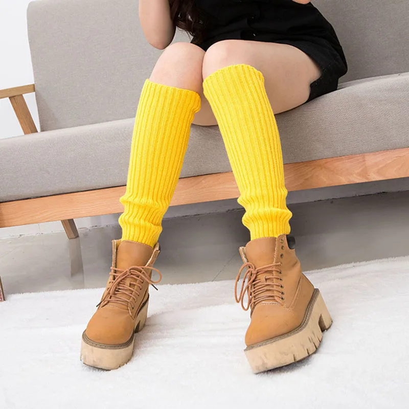 Women Sports Warm Leg Warmers Safety Legwarmers Long Knitted Kneepad Warmer Soft Plush Tube Socks Girls | Спорт и развлечения