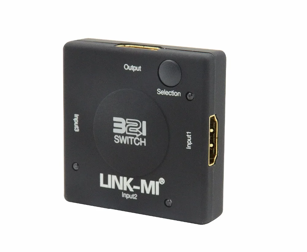 LINK-MI LM-SW09 аудио видео мини HDMI 301 переключатель коробка через HDMI кабель для HDTV