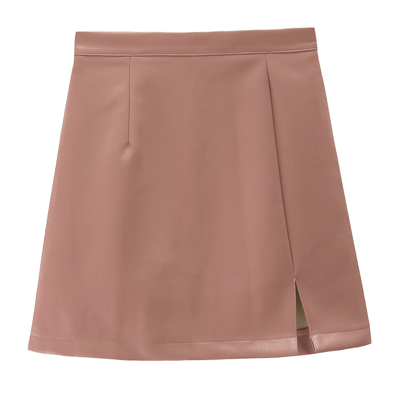 Молодой гы 2018 осень-зима версия Высокая Талия ПУ кожаные юбки женские элегантные