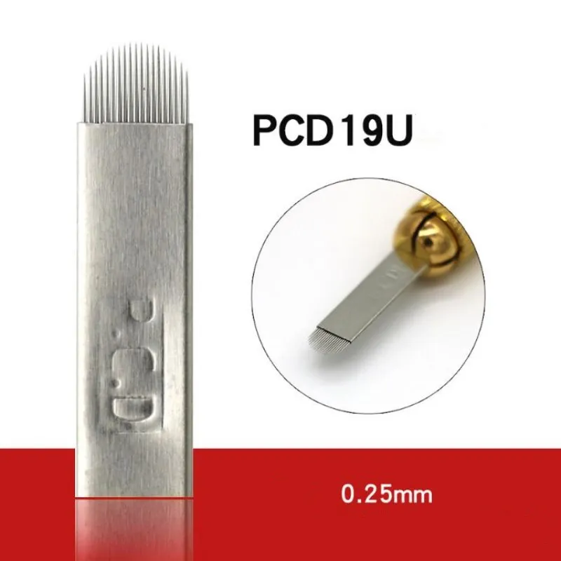 

Твердый Pcd U 19 лезвие для перманентного макияжа бровей Иглы для микроблейдинга для 3D вышивки ручка для татуировки