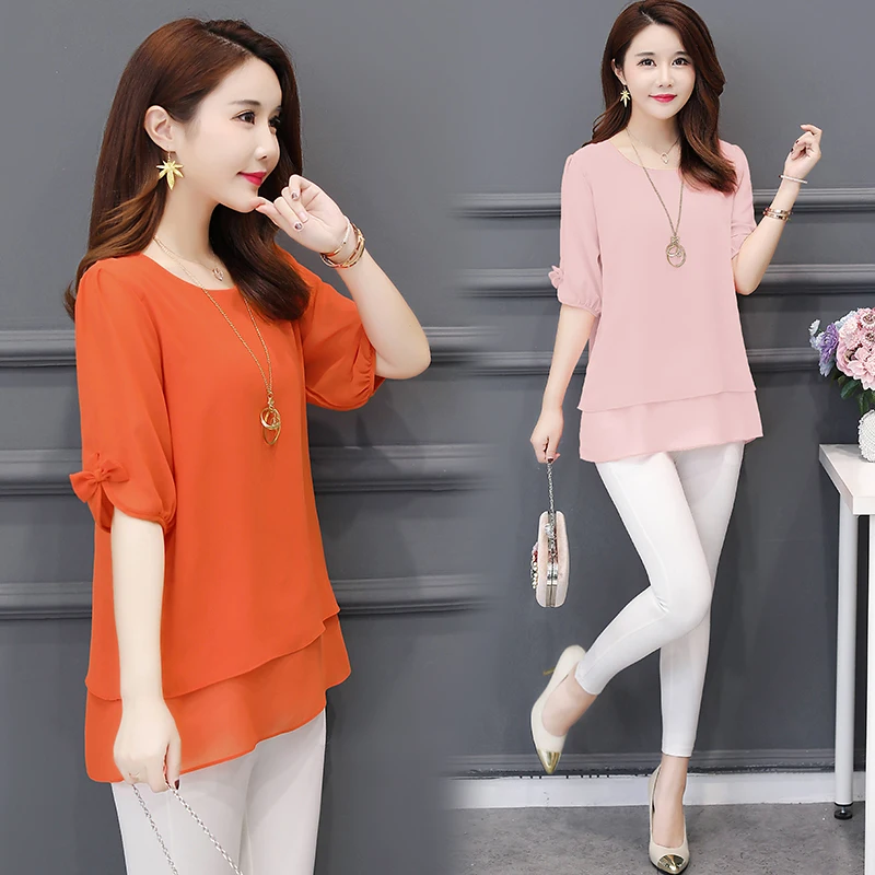 2018 летние женские блузки с бантом шифоновая блузка коротким рукавом рубашка