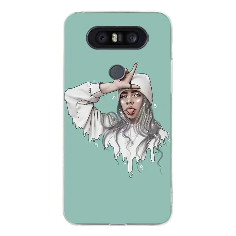 Мягкий резиновый Чехол Billie Eilish для LG Q8 Q7 Q6 G6 G7 G5 G4 V40 V30 V20 V10 K8 K10 2018 2017 |