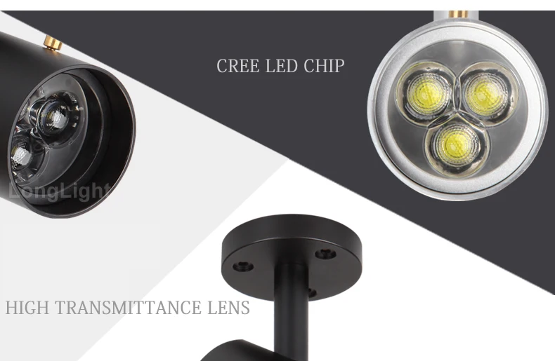 Zoom СВЕТОДИОДНЫЙ прожектор Cob Cree 7 Вт 9 3000 К 4000 к 6000 точечный светодиодный