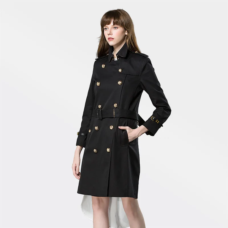 2018 высококачественный брендовый женский классический двубортный плащ