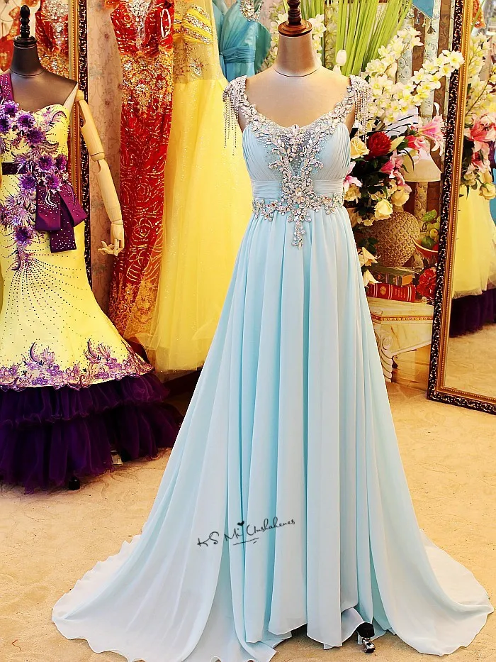 Шифоновое платье для выпускного вечера со стразами|evening dress|special occasion gownsrhinestone evening