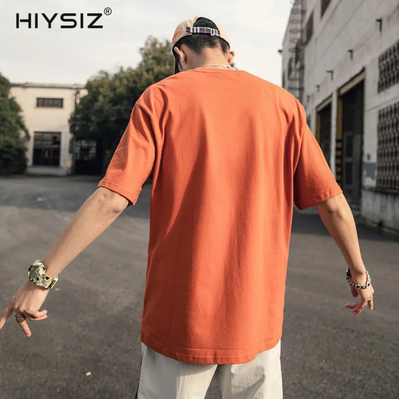 HIYSIZ 2019 Harajuku футболка для мужчин лето хип хоп короткий рукав повседневное