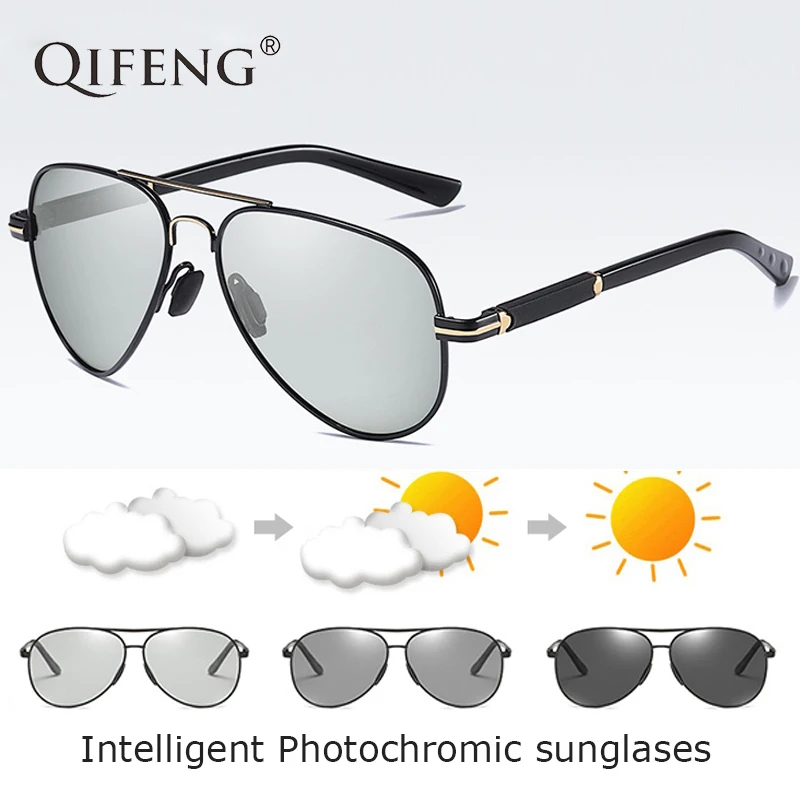 

Aviation Polarized Intelligent Photochromic Sunglasses Men Brand Driver Sun Glasses For Male Driving Fishing Oculos QF181