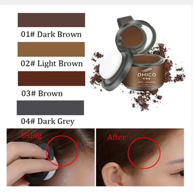 Тени для волос порошок пушистые тонкие волосы мгновенно черное покрытие корней