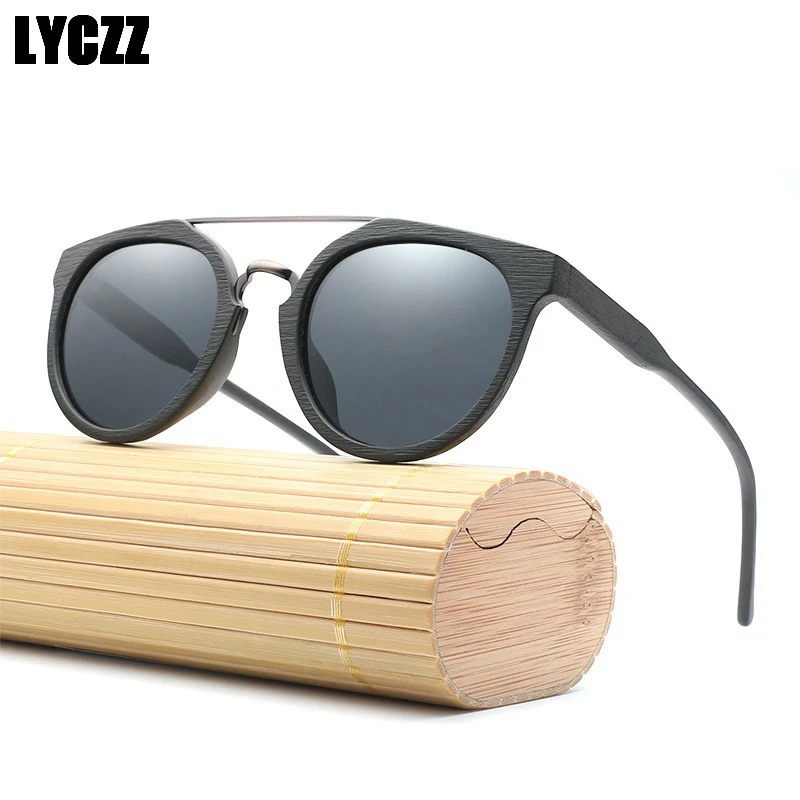 LYCZZ новые высококачественные бамбуковые солнцезащитные очки ручной работы в