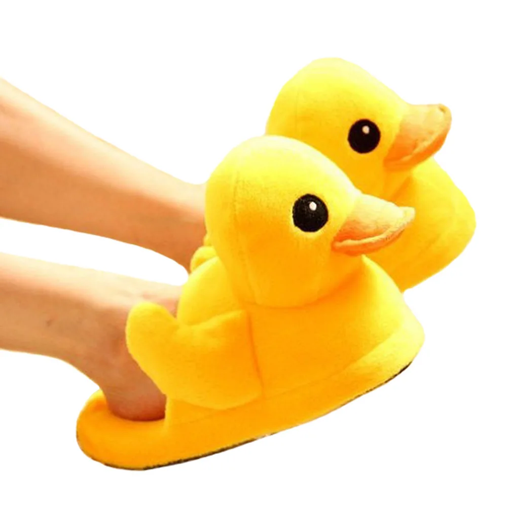 Симпатичные плюшевые тапочки унисекс в виде больших животных yello уточка обувь