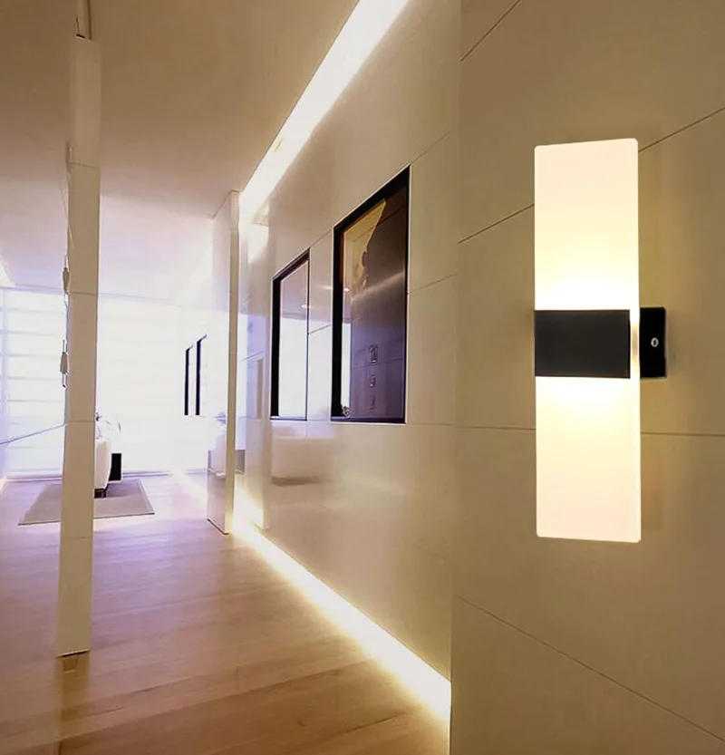 Современная акриловая настенная лампа бра для спальни ванной светильник