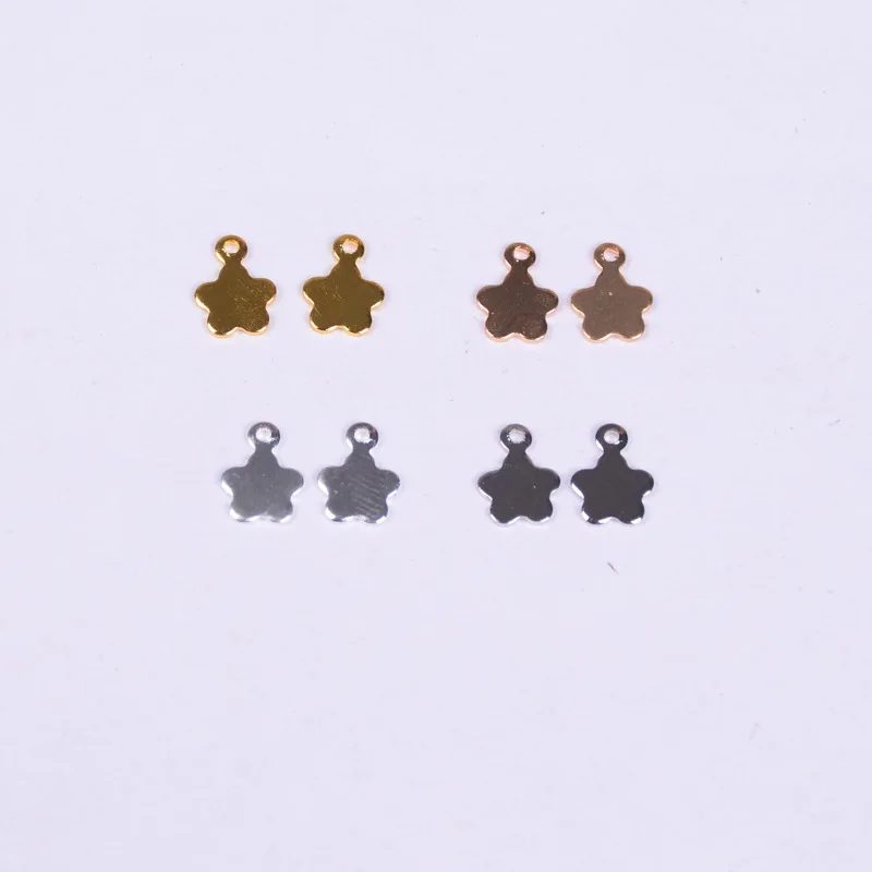 

5.5*9mm 100pcs Copper Material Silver color gold color simple little star charms for necklace Pendant for DIY Jewelry making
