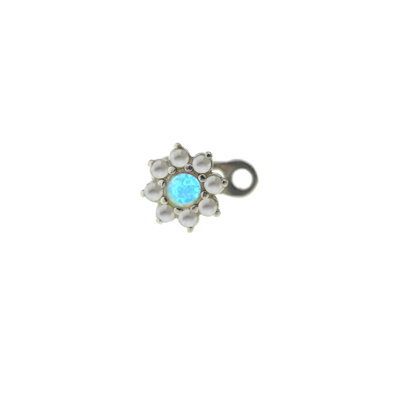 Blue Opal 1 шт. микро кожный пирсинг титана из нержавеющей стали кристалл Кожный Якорь пирсинг Топ Кожный Якорь кожа дайвер поверхностный пирсинг - Окраска металла: Blue Opal