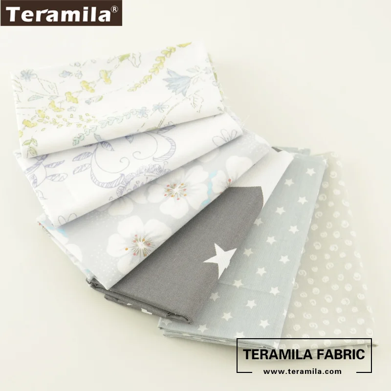 Хлопок Teramila ткань цвет: серый и белый украшение постельного белья|charm packs|quilting charm