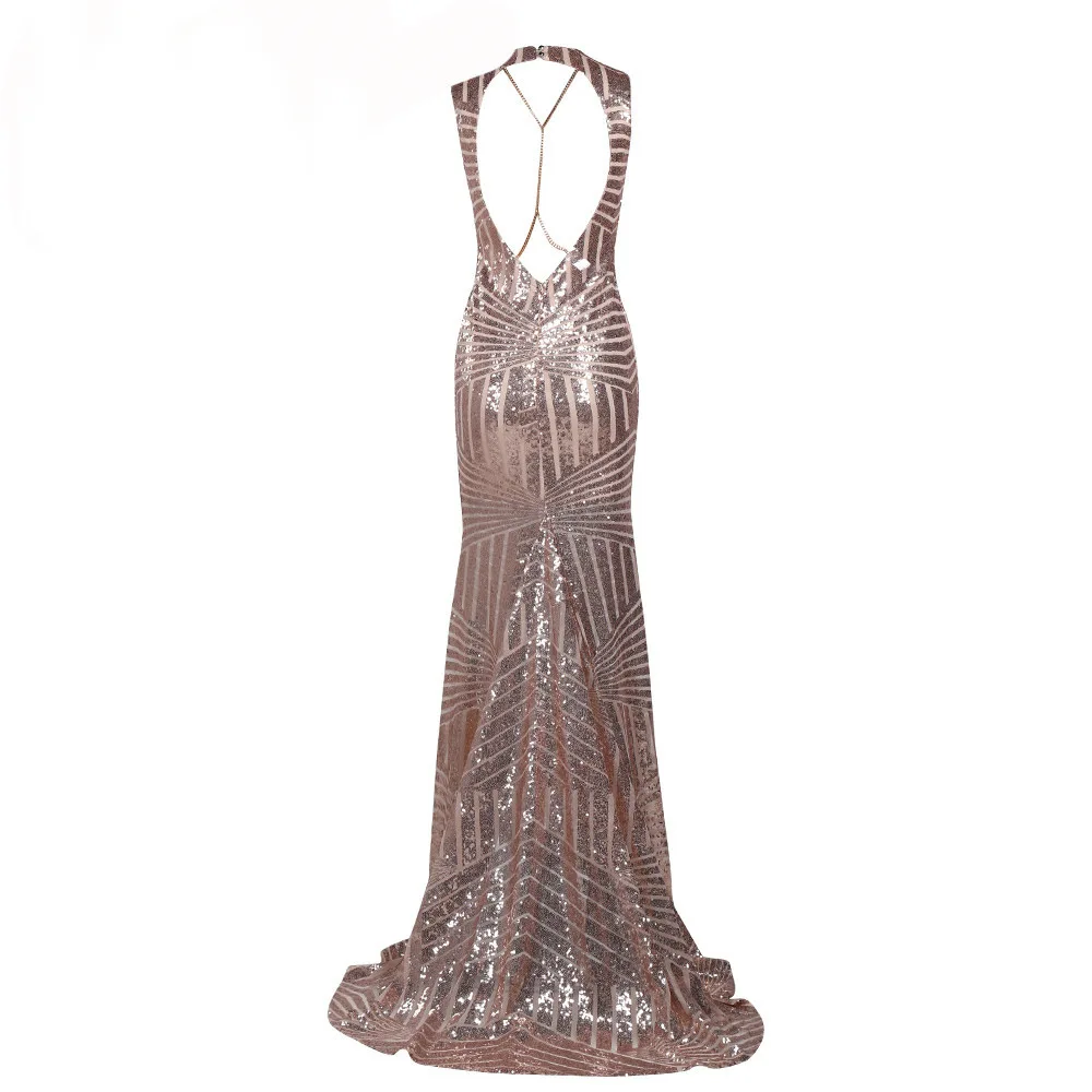 

Sweep Train Vestidos Prom 2019 Sexy Backless Sequin Party Gala Dress TVdaily Mermaid Prom Dress