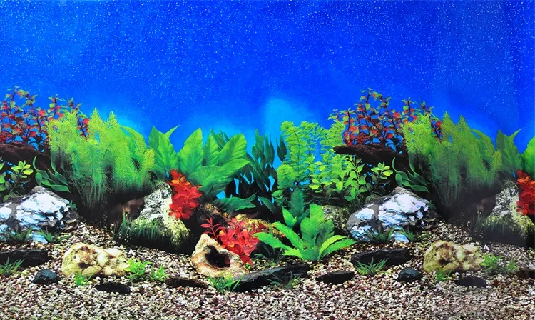Не-самоклеющиеся высота 30 см аксессуары аквариума украшения фона водонепроницаемый стикер рок обои