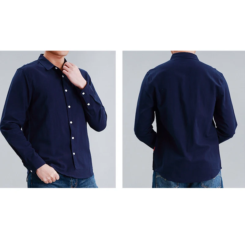 

Autumn Winter Men's Linen Shirt 2019 New Casual Turn-Down Collar Men Long Sleeve Shirt Cotton White Plus Size Slim Fit Men Shirt