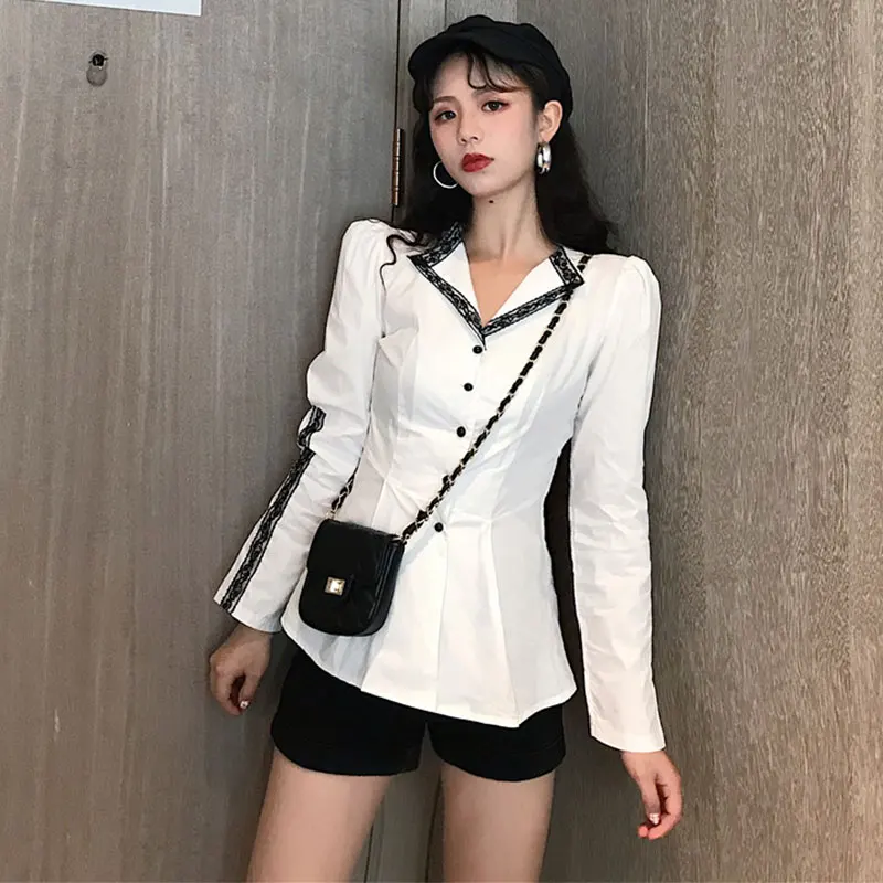 Blusas mujer de moda Дизайнерские Модные Винтажные брендовые осенние женские блузки
