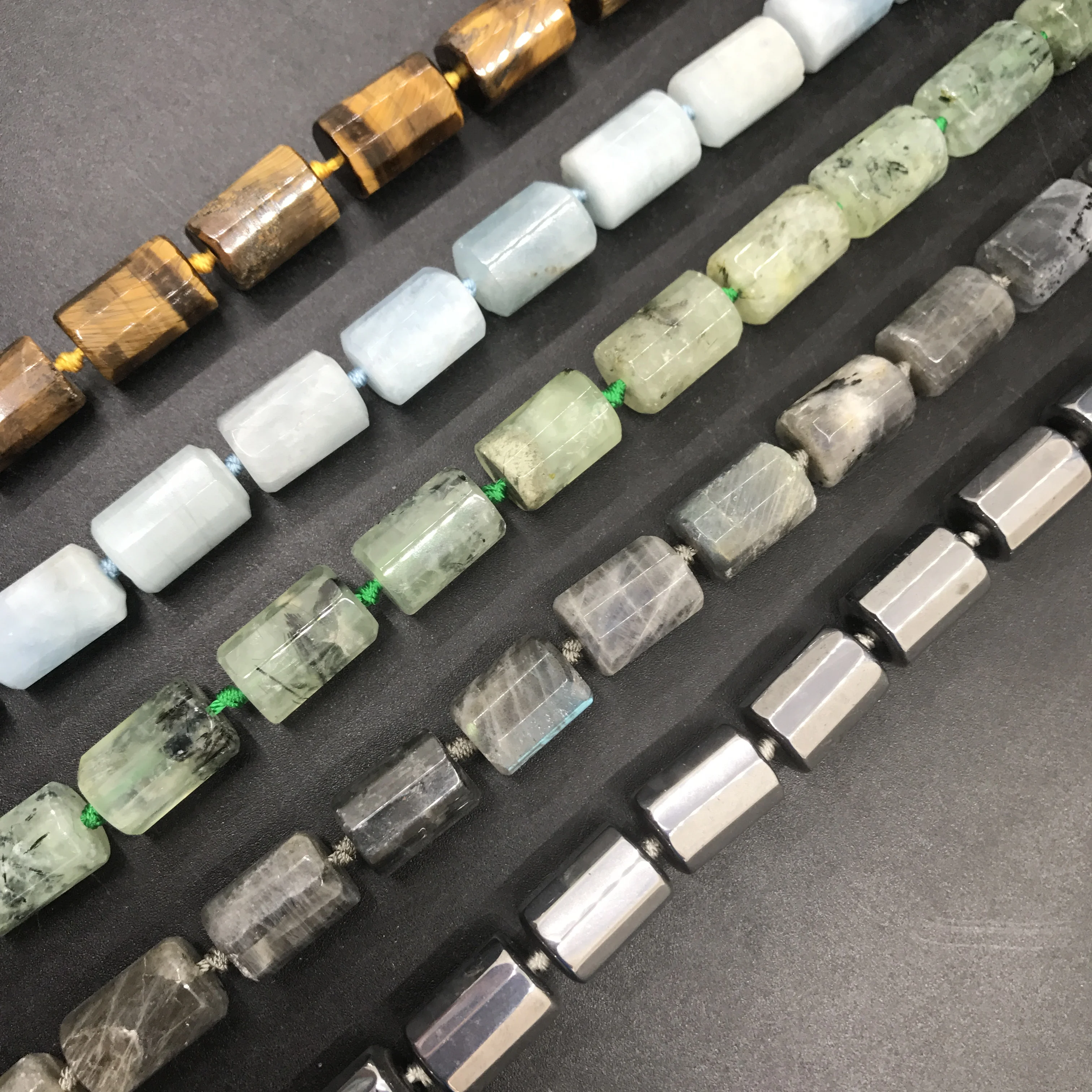 20 шт./нитка 5 камней на выбор граненая трубчатая подвеска цилиндрической формы с