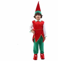 3 12y childrens christmas santas elf costume boys elf costume toddler new year costume for boys kids christmas fancy dress