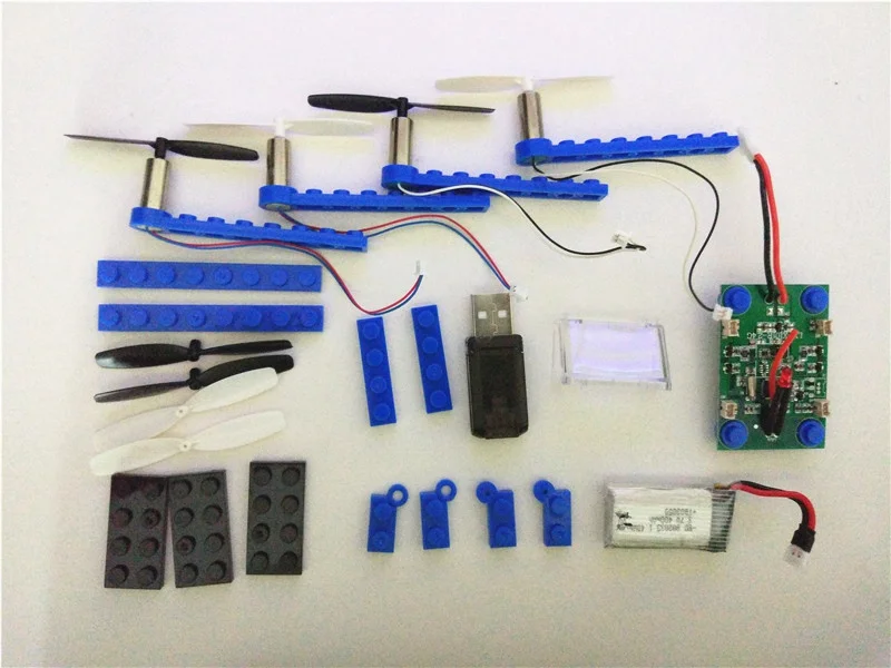 Building Block Quadcopter 3d Diy Кирпичи мини дроны игрушки для детей Rc собраны модели Drone