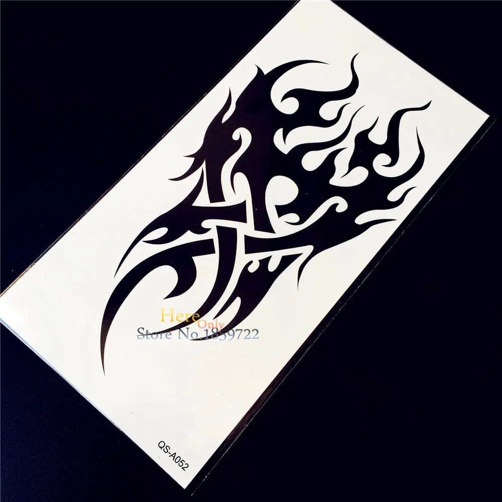 1 шт. черные индийские тотемные временные тату наклейки для мужчин HQS A52 крутой