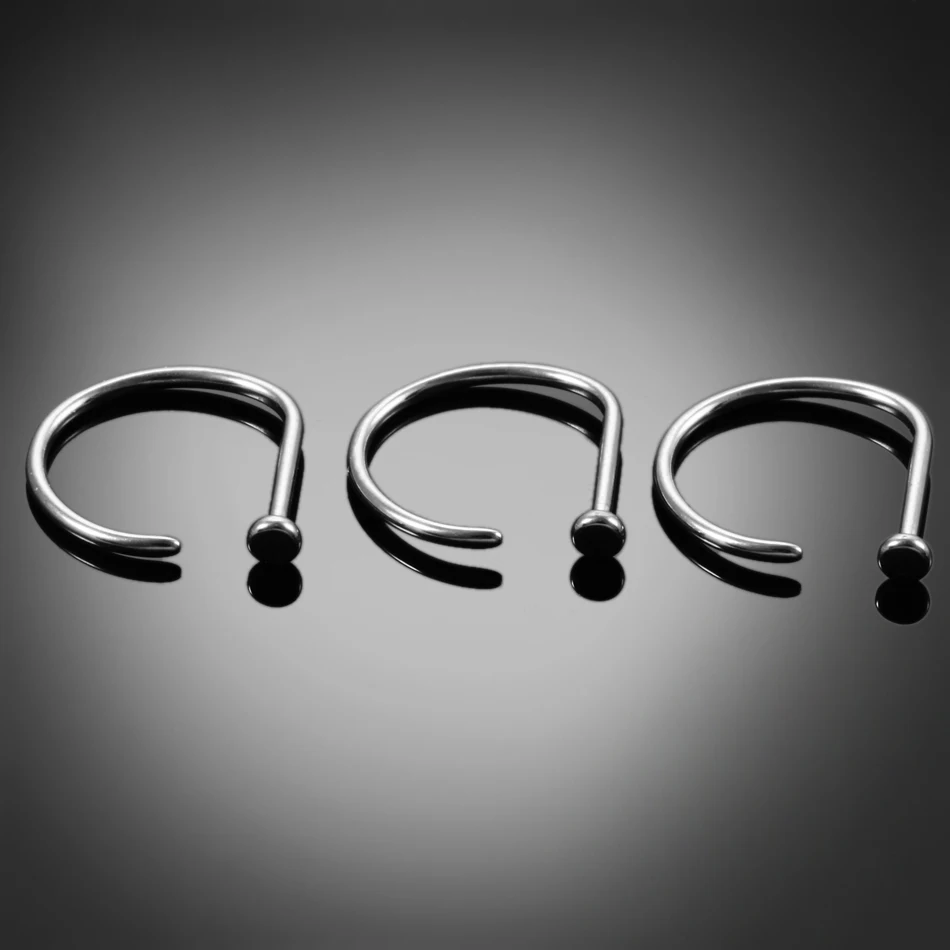 1 шт. G23 титановый модный пирсинг для носа d-образной формы серебряного цвета кольцо для носа зубец нос ноздри ювелирные изделия для тела Пирсинг 20 г