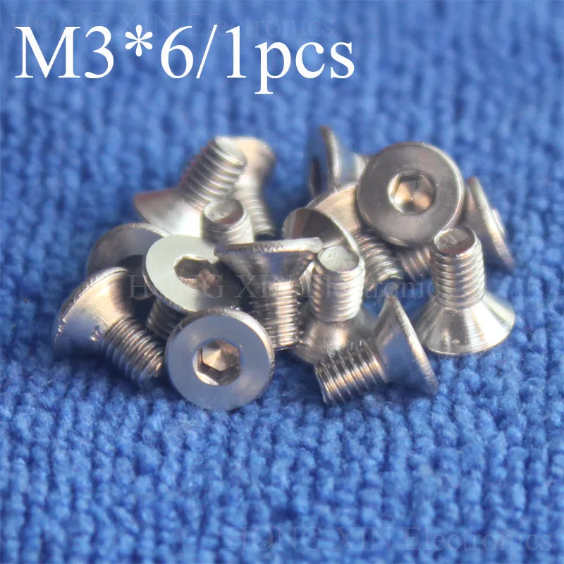 1 шт. M3 * 6 плоская головка из нержавеющей стали SS304 потайная винтовая с