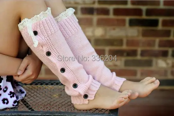 Аксессуары для девочек Вязаные кружевные гетры с отделкой чулки Топпер ботинок