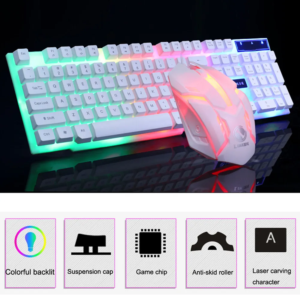 D280 английская игровая клавиатура с подсветкой светодиодный RGB цветной колпачок