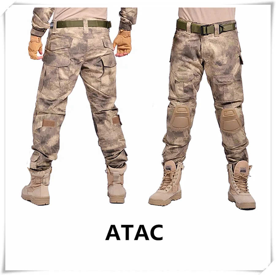 ATAC MEGE KNIGHT ATAC FG камуфляжные тактические военные штаны, страйкбольные мужские армейские брюки карго, Боевая ACU CP Рабочая одежда - Цвет: ATAC