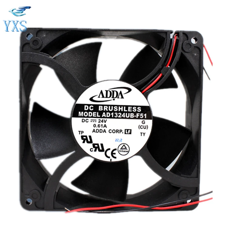 AD1324UB-F51 DC 24V 0.61A 14 64 W 3500RPM 2 провода 12738 12 см 127*127*38 мм шарикоподшипник охлаждающий