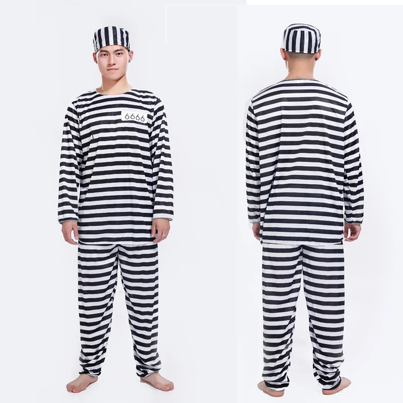 

Halloween costume bloody prisoner clothes adult male prison uniform violence female child prisoners serving prison uniform