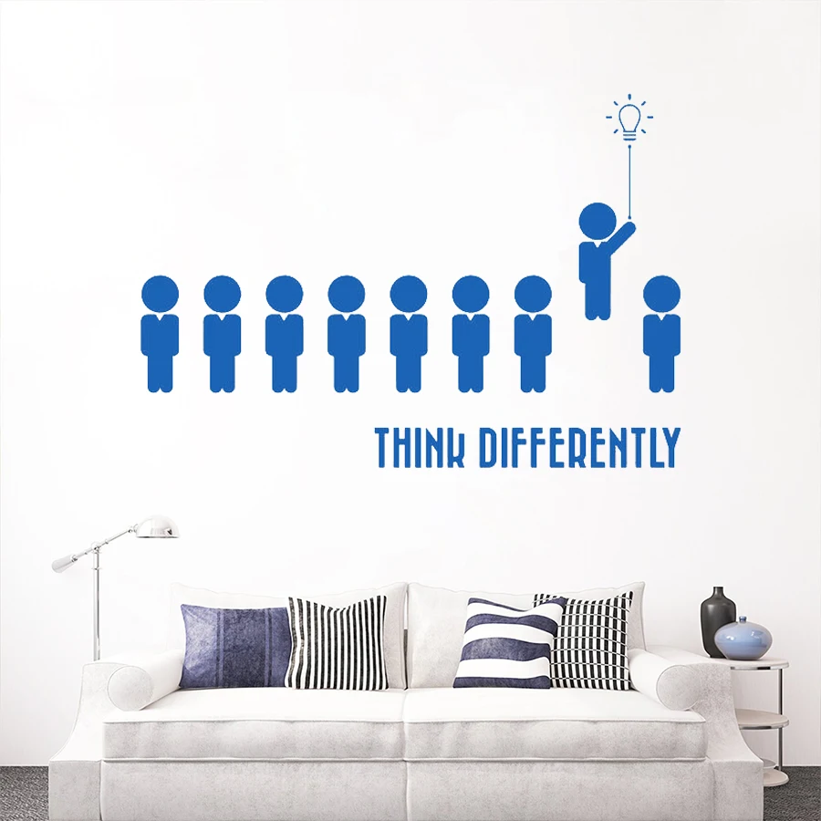 Think Different Home Office Quote Настенная Наклейка для комнаты декор пространства спальни