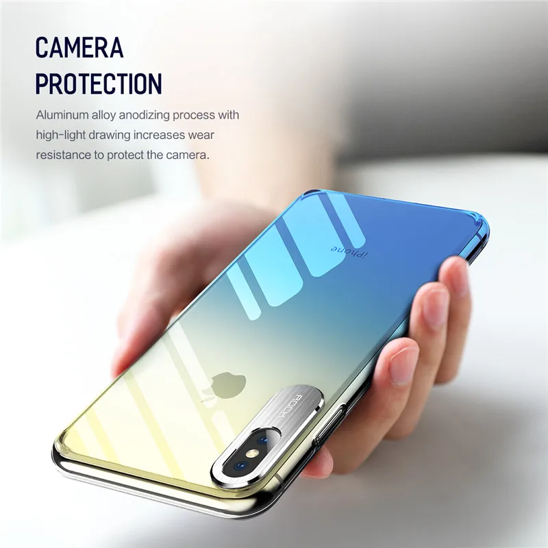 For iPhone X Case ROCK Luxury Business Style Metal Phone Camera Protection Transparent 2018 5.8 6.1 6.5 Inch |